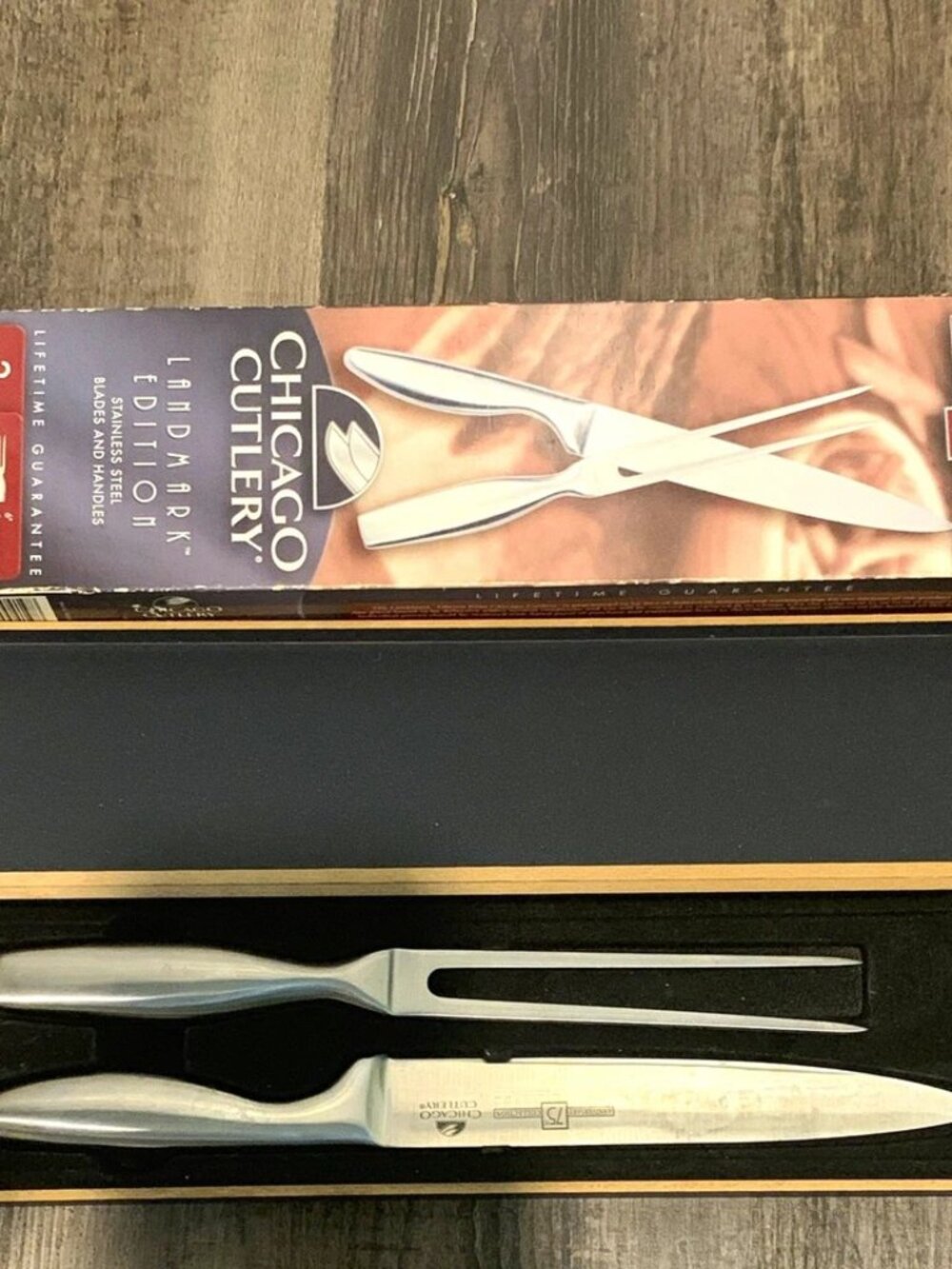 Chicago Cutlery Landmark Edition 3pc Carving Set SS w/ Storage Case, Anniversary